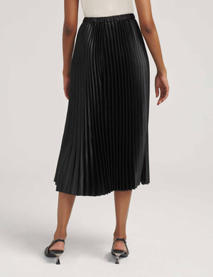 Anne Klein  Pull On Pleated Skirt Satin Crepe- Sale