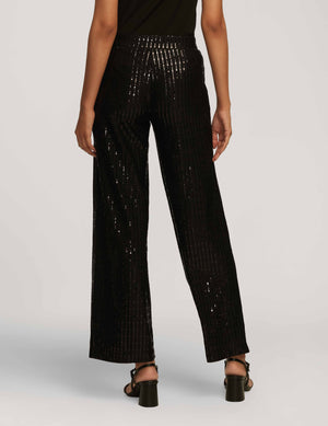 Anne Klein  Linear Shine Pull On Wide Leg Pant- Sale