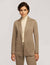 Anne Klein Latte Multi Knit Chevron Notch Collar Jacket With Patch Pockets- Sale