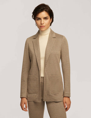 Anne Klein  Knit Chevron Notch Collar Jacket With Patch Pockets- Sale