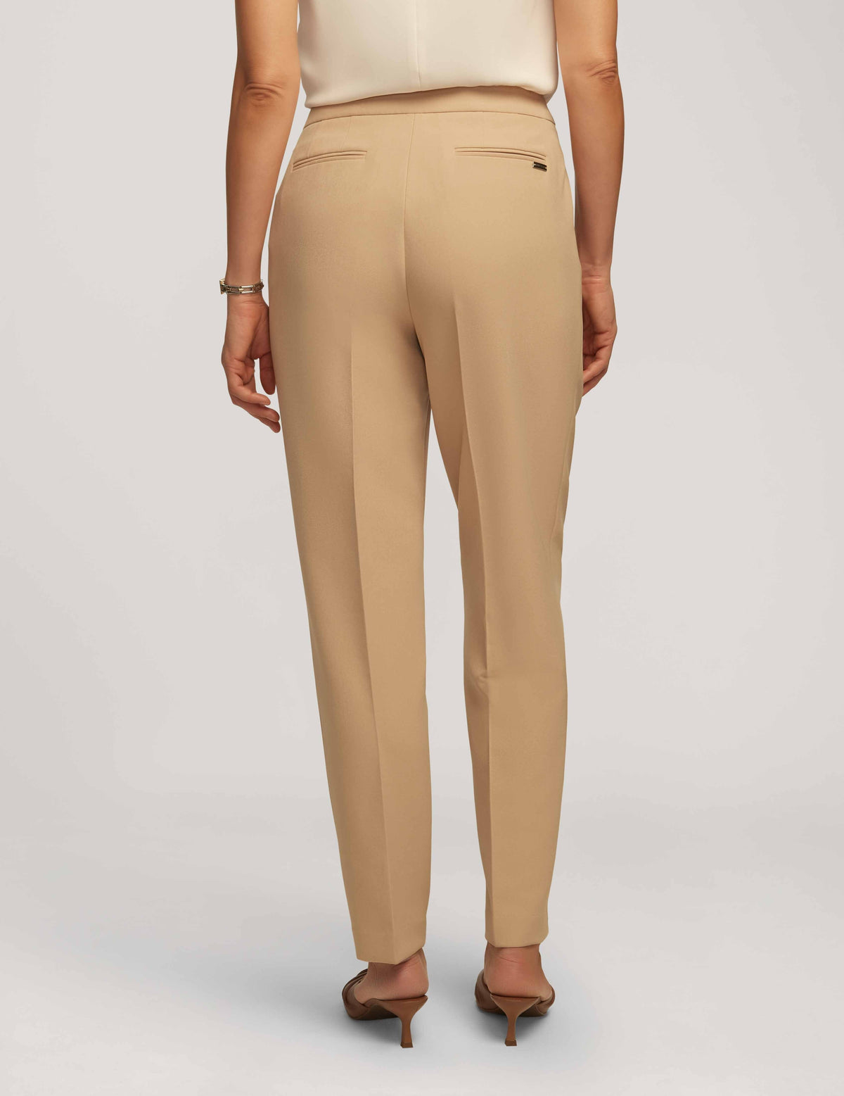 Anne Klein  Urban Stretch Fly Front High Rise Pleated Pant- Clearance