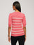 Anne Klein  Short Puff Sleeve Crew Neck With Stripes- Clearance