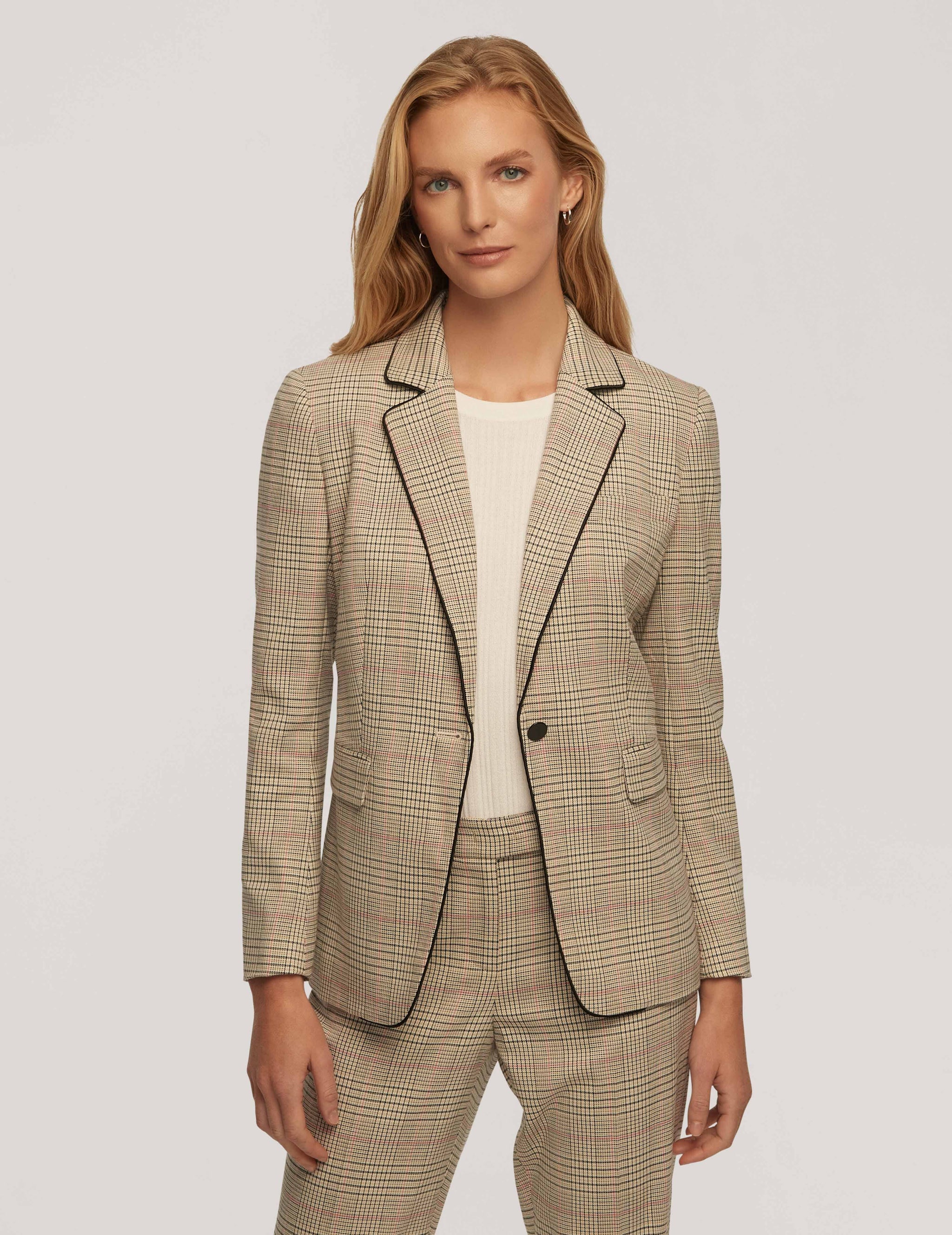 Anne klein deals plaid blazer