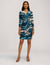 Anne Klein Blue Ocean Multi Printed Classic Wrap Dress- Clearance