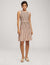 Anne Klein Cherry Blossom/Anne Black Vertical Stripe Fit And Flare Dress- Clearance