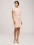 Anne Klein Cherry Blossom/Anne White Multi Stripe Dress With Center Front Panel- Clearance