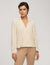 Anne Klein Anne White Long Sleeve Crossover Blouse With Collar- Clearance