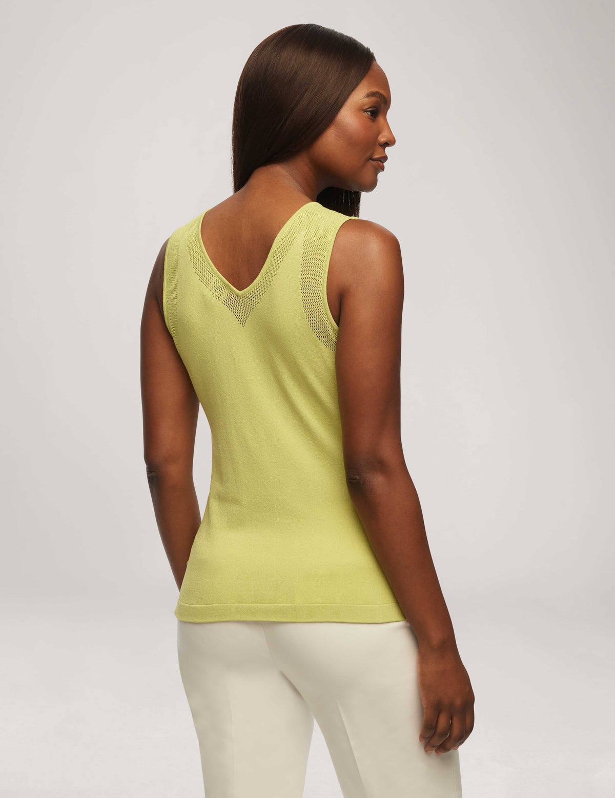 Anne Klein  V-Neck Mesh Tank Top- Sale