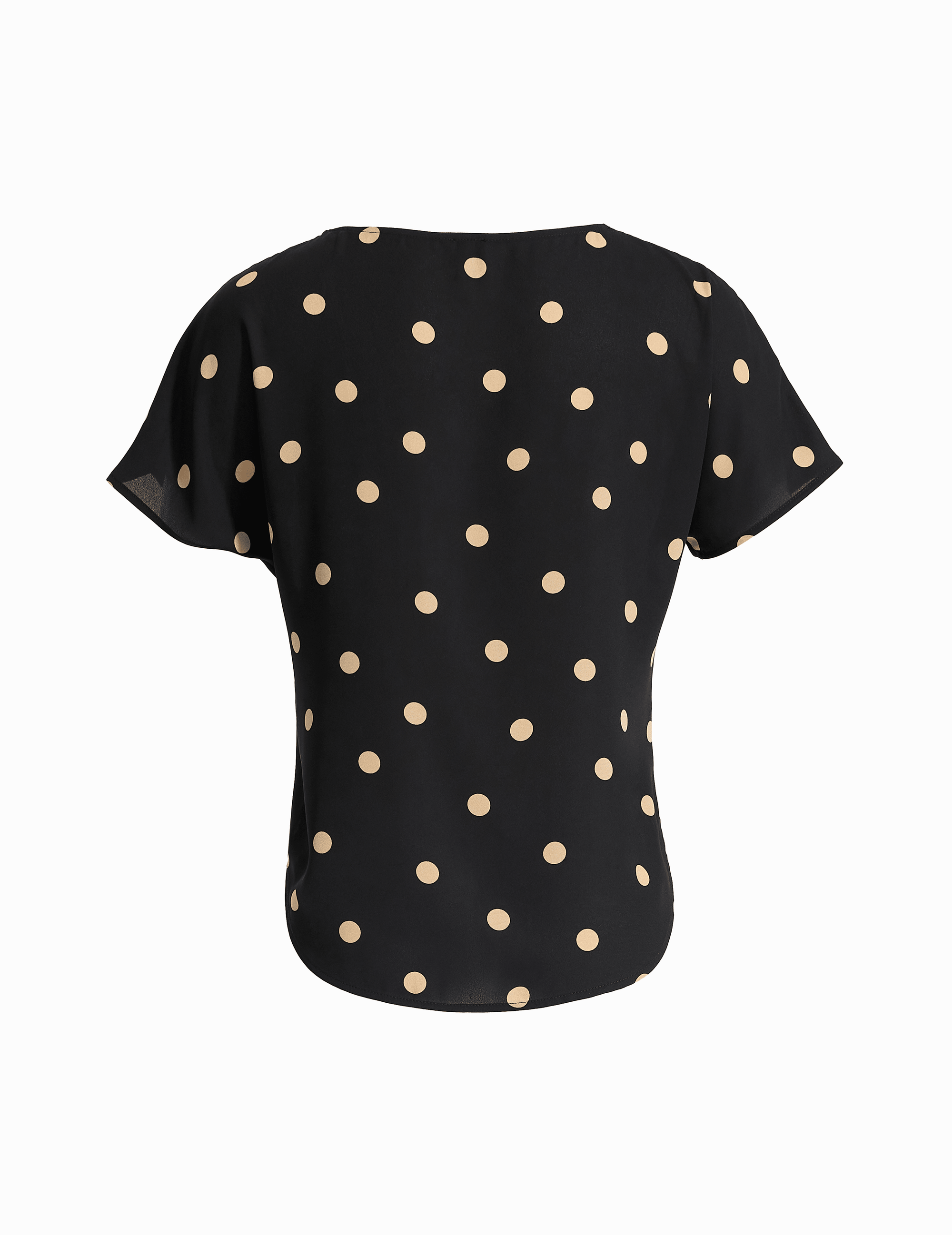 Anne Klein Large Dot Bateau Neck Short Sleeve Blouse