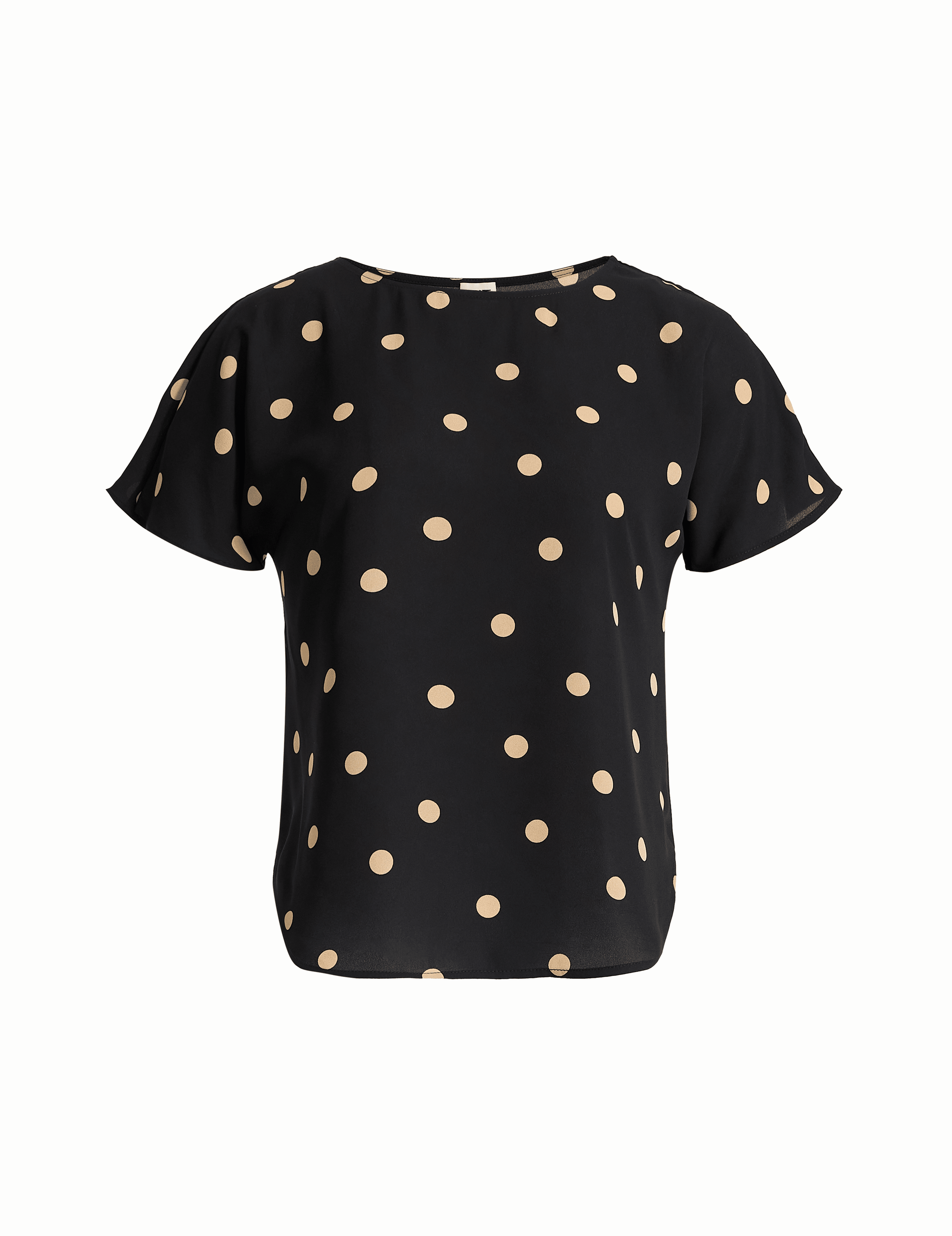 Anne Klein Large Dot Bateau Neck Short Sleeve Blouse