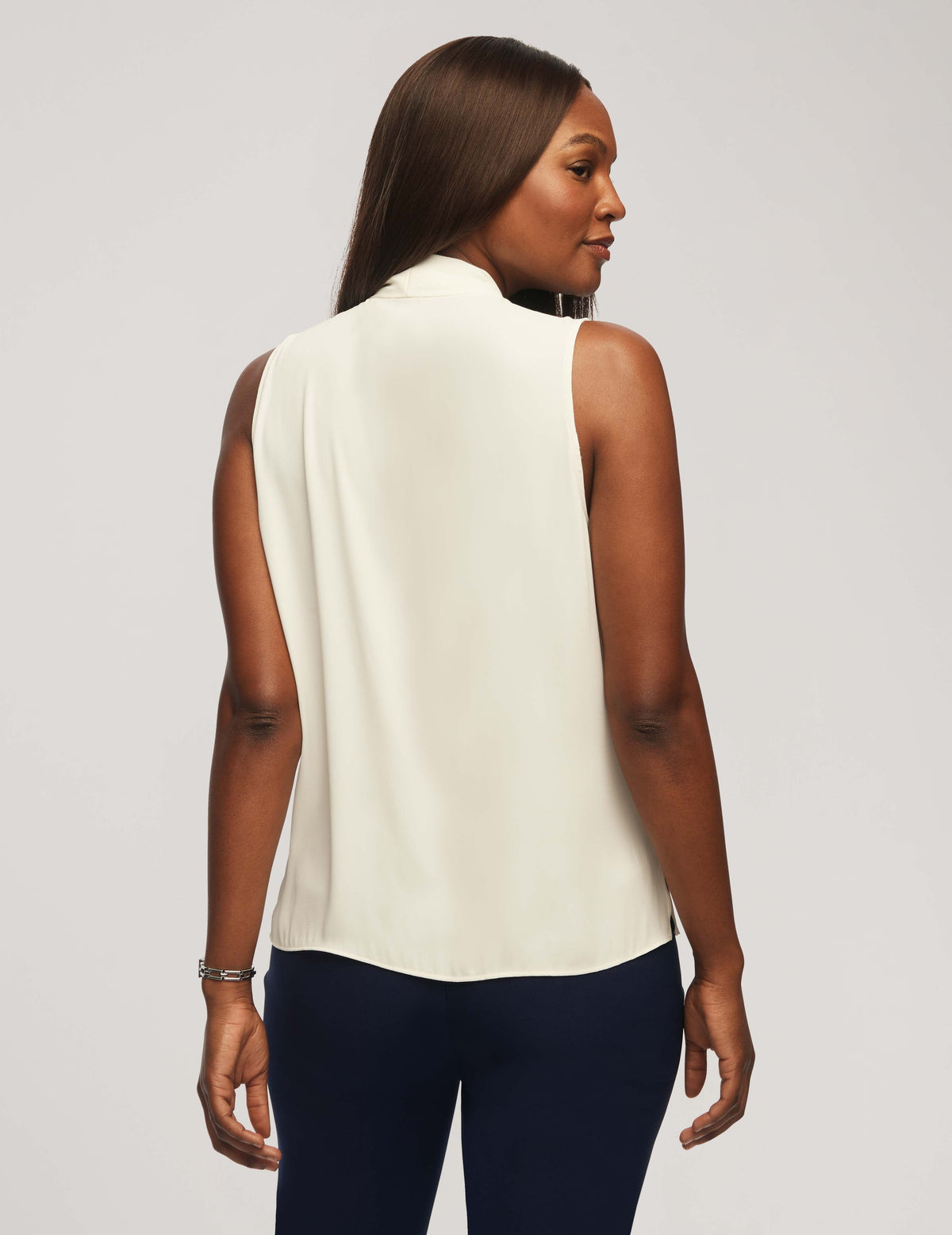Anne Klein  Sleeveless Pleated Shoulder Blouse- Clearance