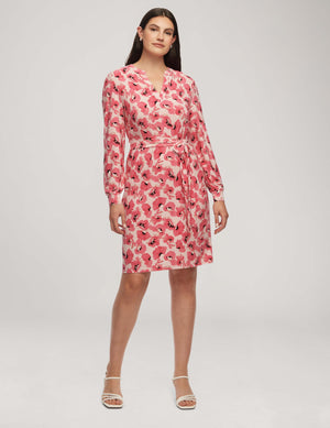 Anne Klein Camellia Multi Split Neck Shirtdress- Sale