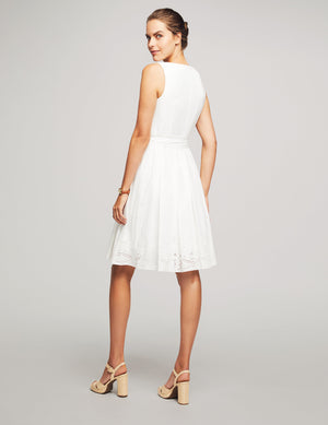 Anne Klein  Border Eyelet Fit & Flare Dress- Clearance