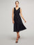 Anne Klein Anne Black Midi Dress With Attached Sash- Clearance