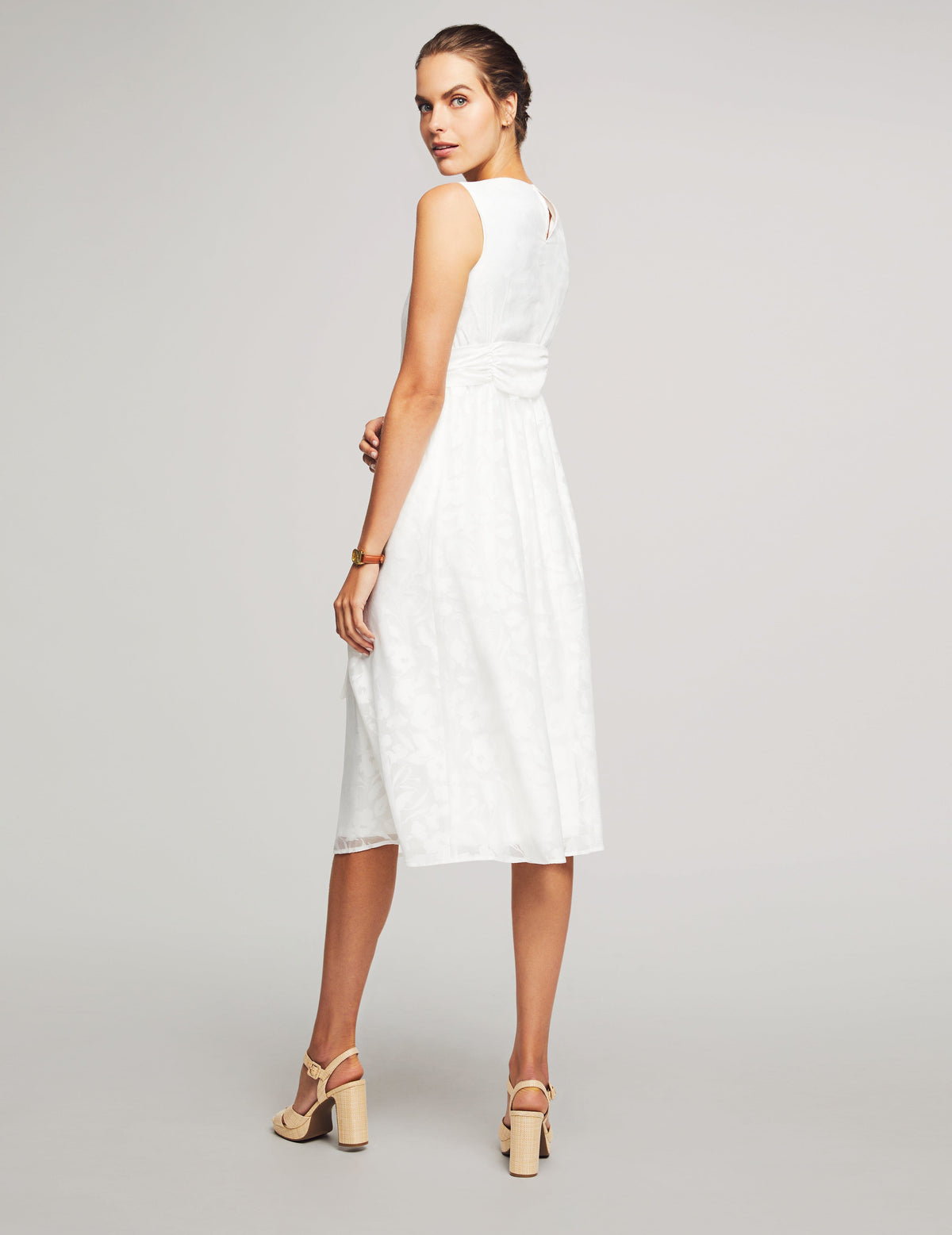 Anne Klein  Midi Dress With Attached Sash- Clearance