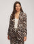 Anne Klein Anne Black/ Chestnut Multi Printed Faux Double Breasted Jacket- Clearance