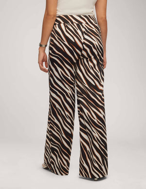 Anne Klein  Printed Satin High Rise Side Zip Wide Leg Pant- Sale