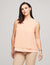 Anne Klein Warm Sand Sleeveless Double Layer Blouse- Clearance
