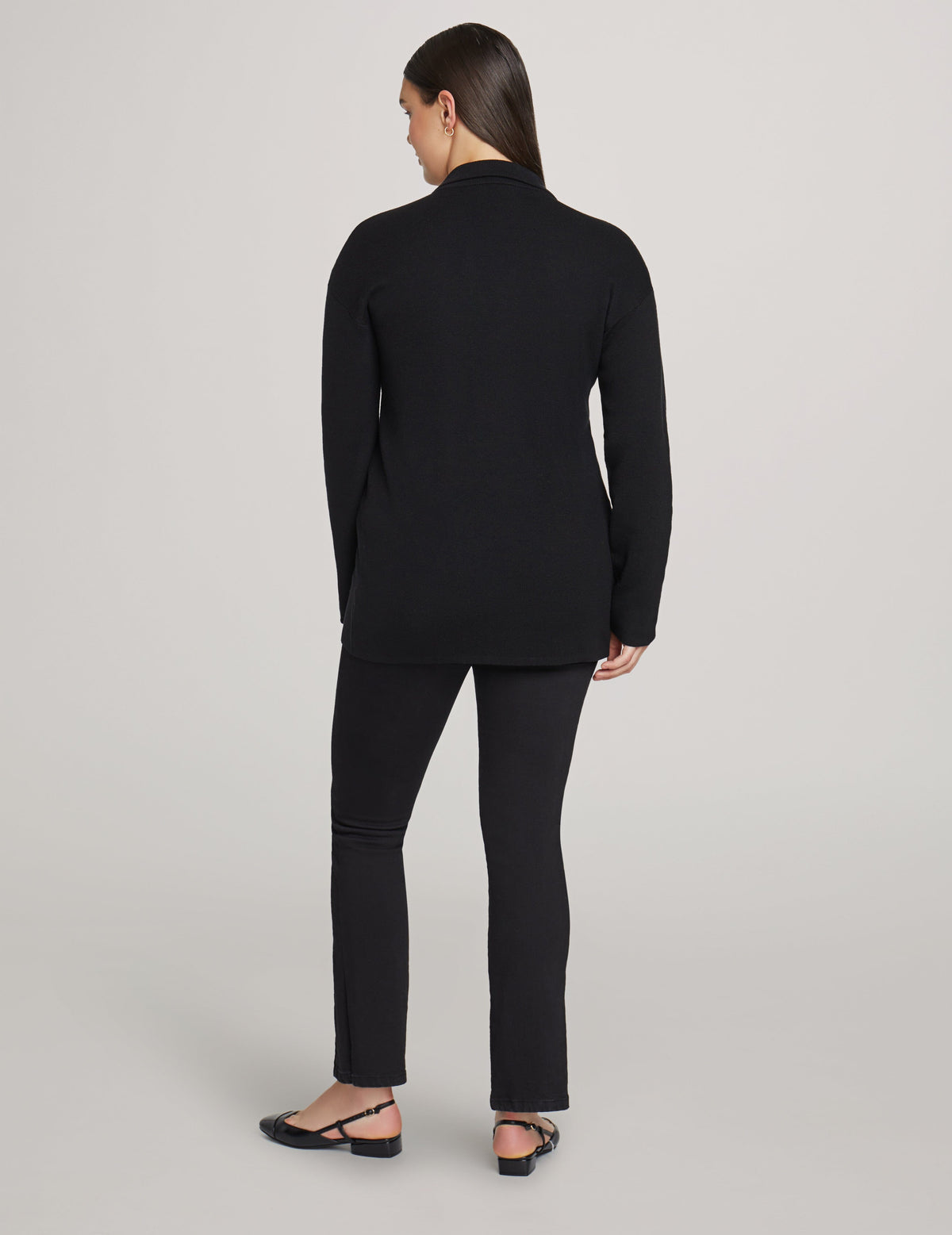 Anne Klein  Long Sleeve Sweater Blazer