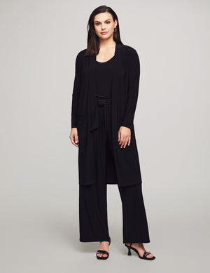 Anne Klein Anne Black Duster Cardigan With Pockets- Sale