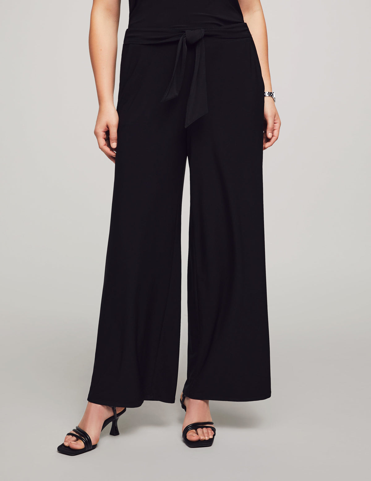 Anne Klein Anne Black Pull On Wide Leg Pant- Clearance