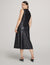 Anne Klein  Vegan Leather Shirred Shoulder Midi Dress