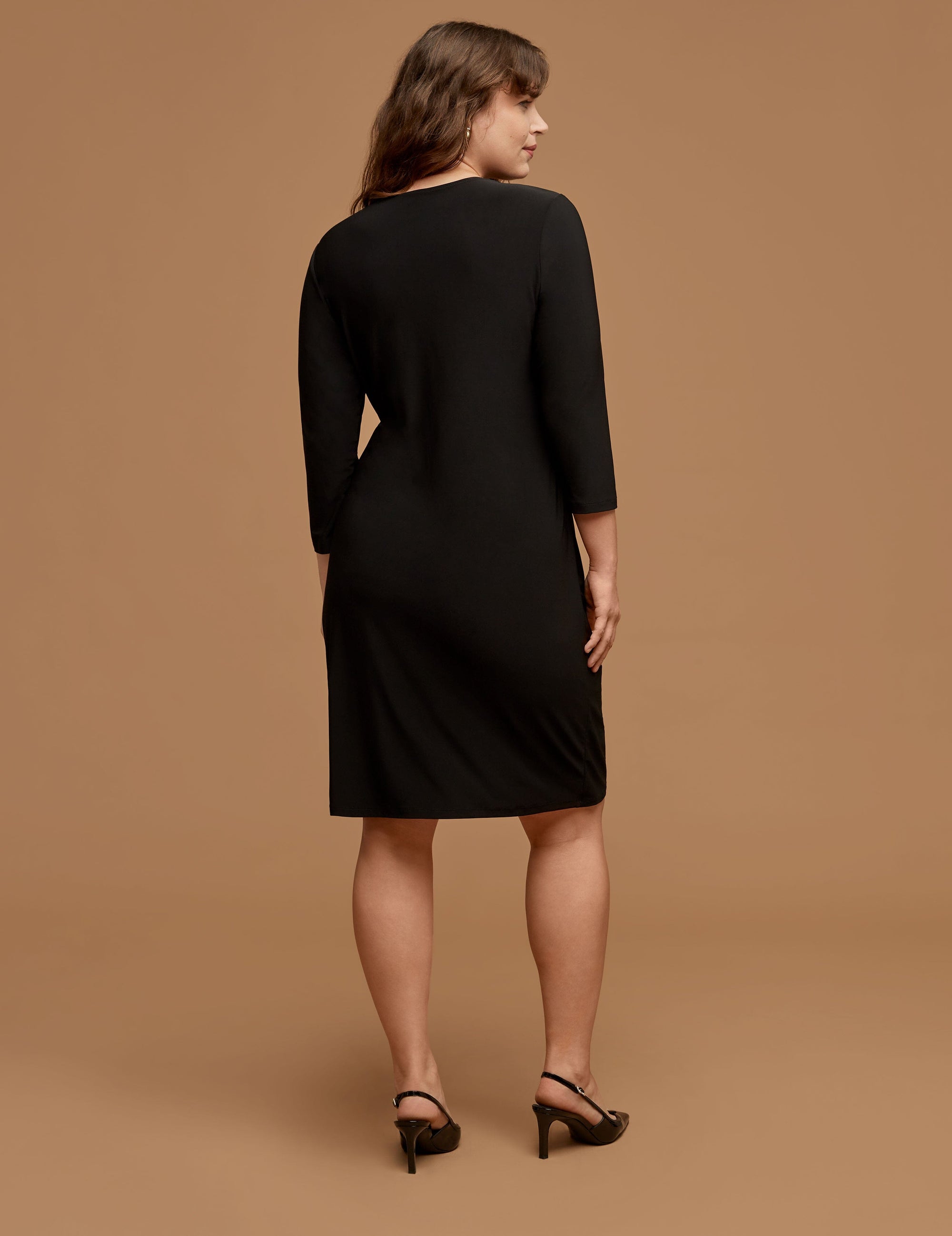 Anne Klein Plus Size Classic Wrap Dress - Black