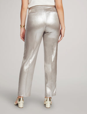Anne Klein  Metallic Fly Front Bowie Pant