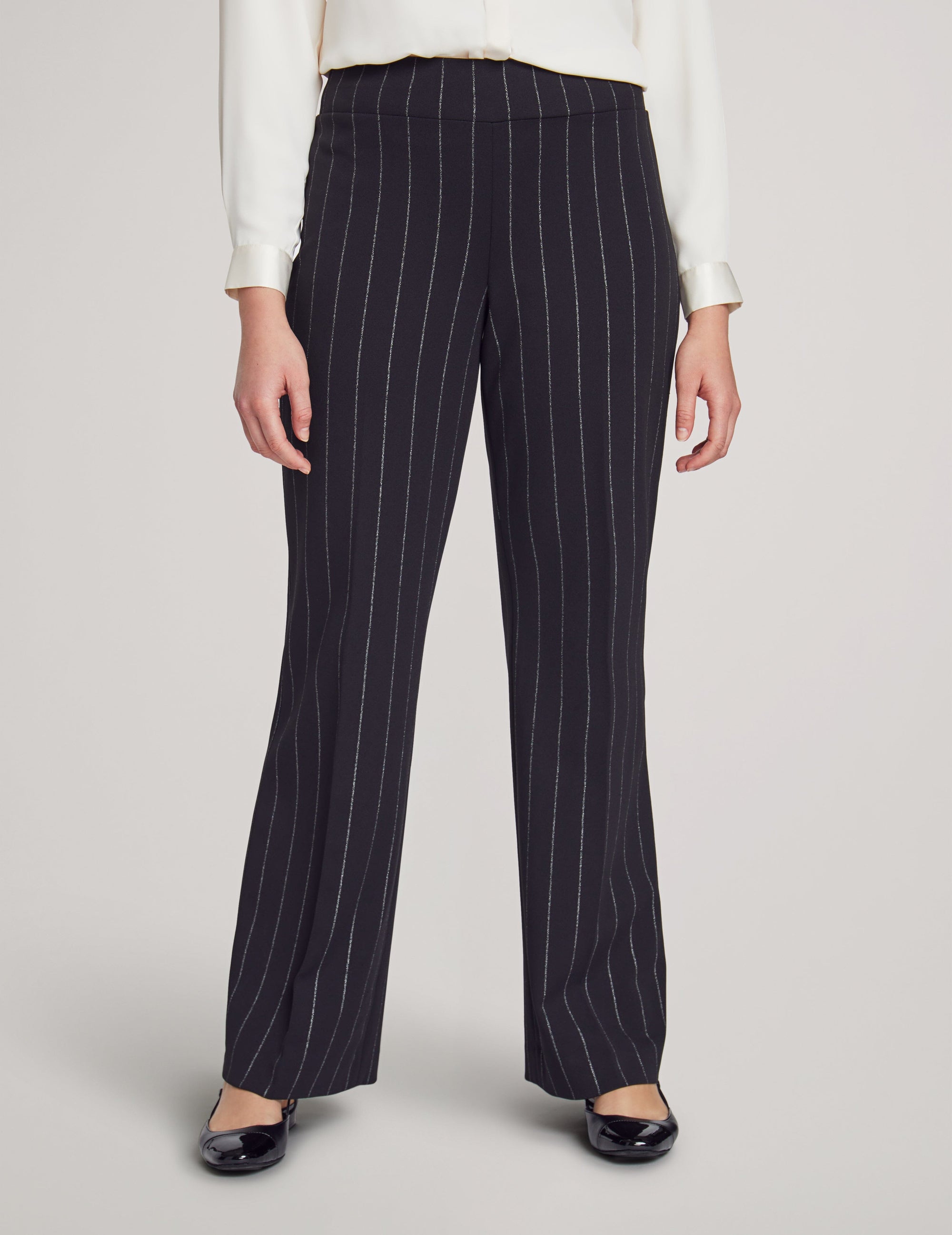 Anne Klein  Striped Pull On Wide Leg Pant