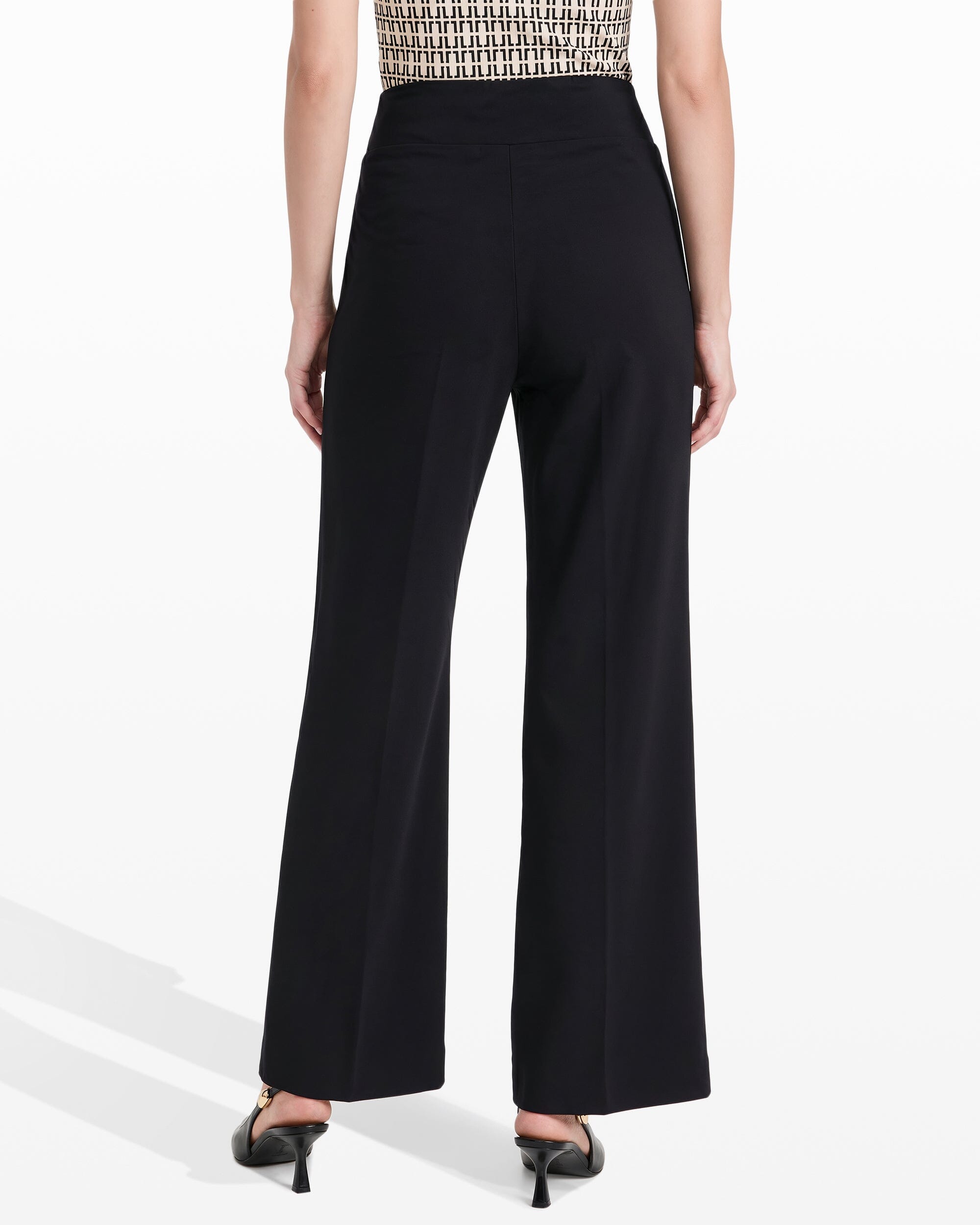 Anne Klein Women's Pull On Wide Leg Pants, Black, Small Anne Klein Women's Pull On Wide Leg Pants, Black, Small