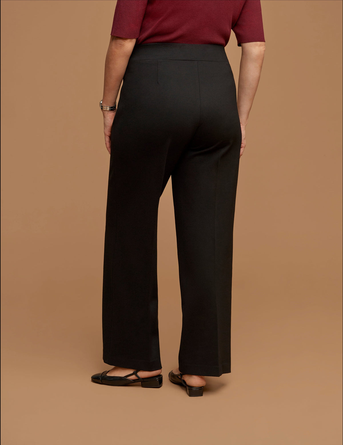 Anne Klein Plus Size Wide Leg Compression Trousers