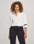 Anne Klein Anne White Button Down Blouse With Contrast Tipping