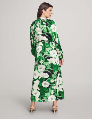 Anne Klein  Faux Wrap Maxi Dress with Blouson Sleeves