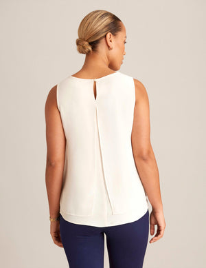 Anne Klein  Petite Sleeveless Double Layer Blouse