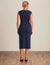 Anne Klein  Asymmetric Ruched Midi Dress