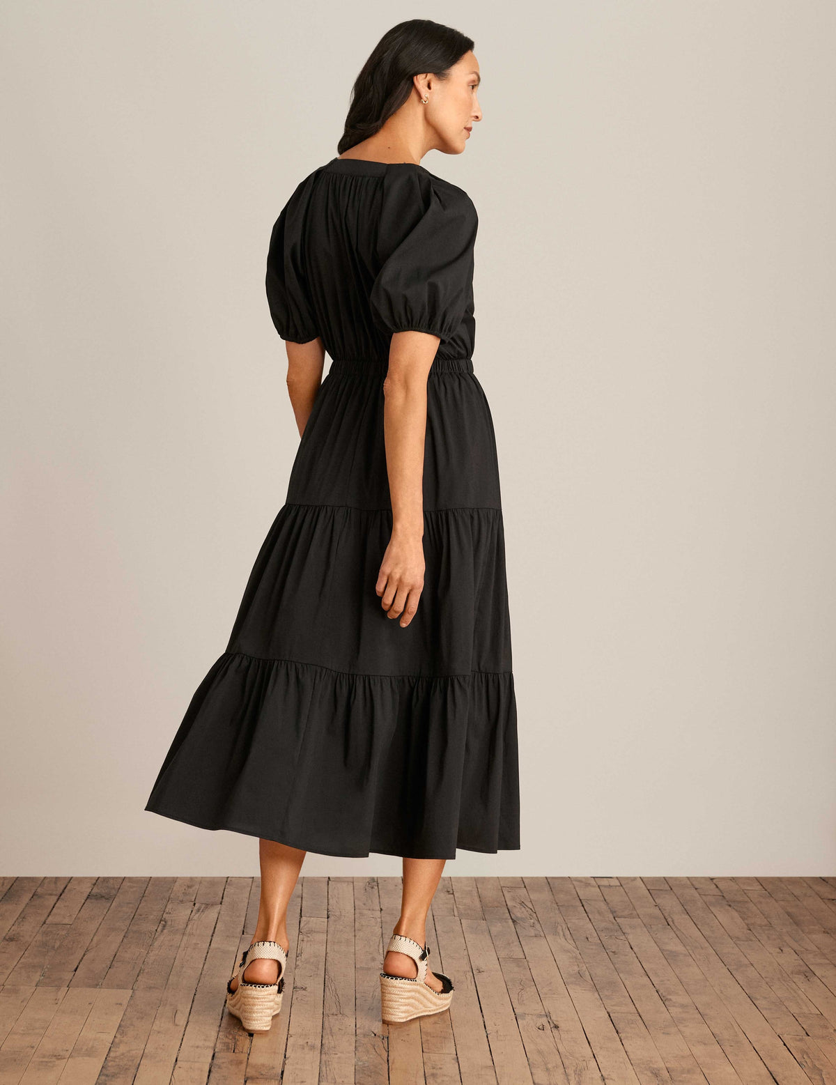 Anne Klein  Tiered Puff Sleeve Midi Dress - Sale