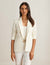 Anne Klein Bright White Eyelash Tweed Faux Double Breasted Jacket - Sale