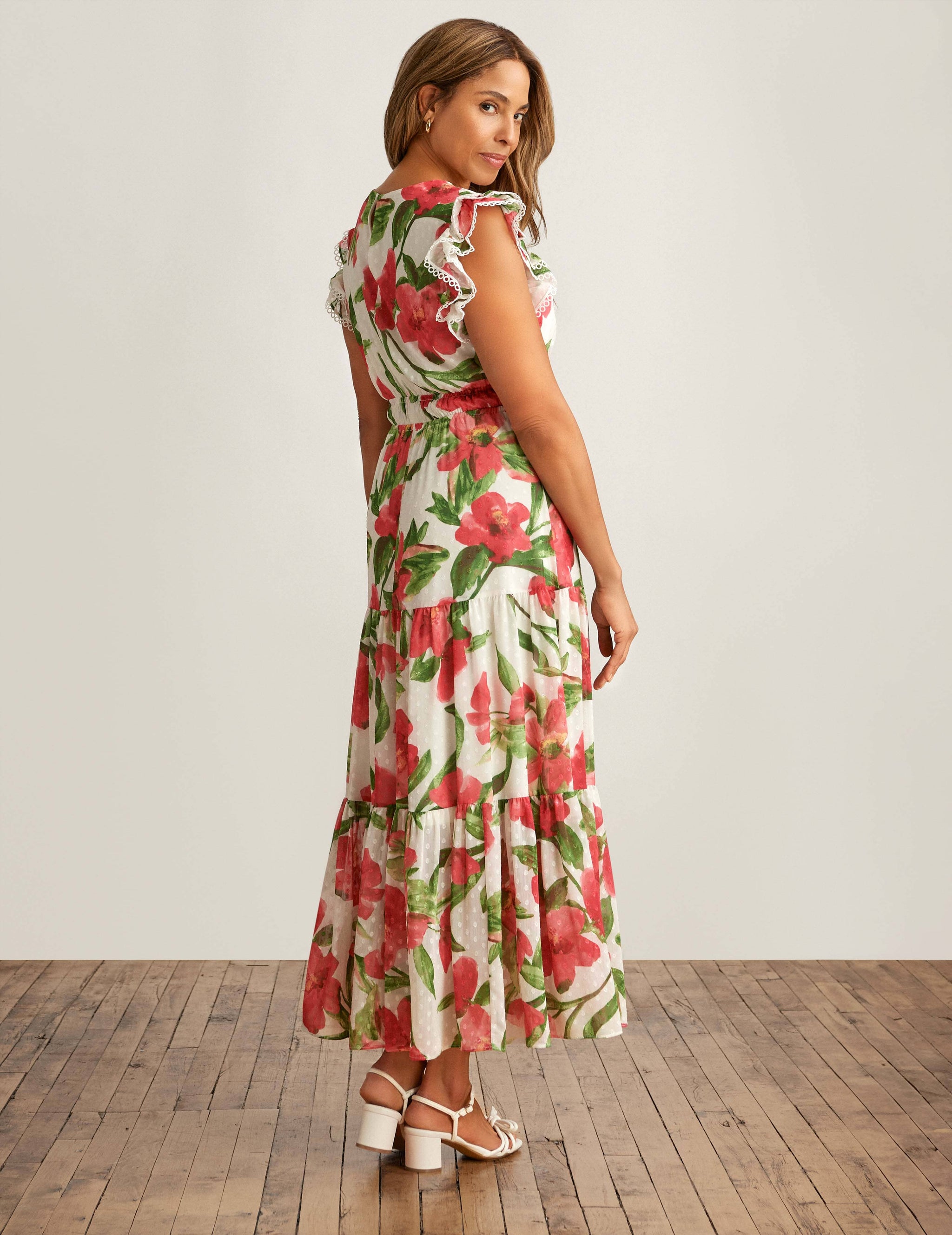 Drawstring Waist Tiered Maxi Dress