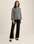 Anne Klein Graphite Heather Grey Directional Stitch Sweater