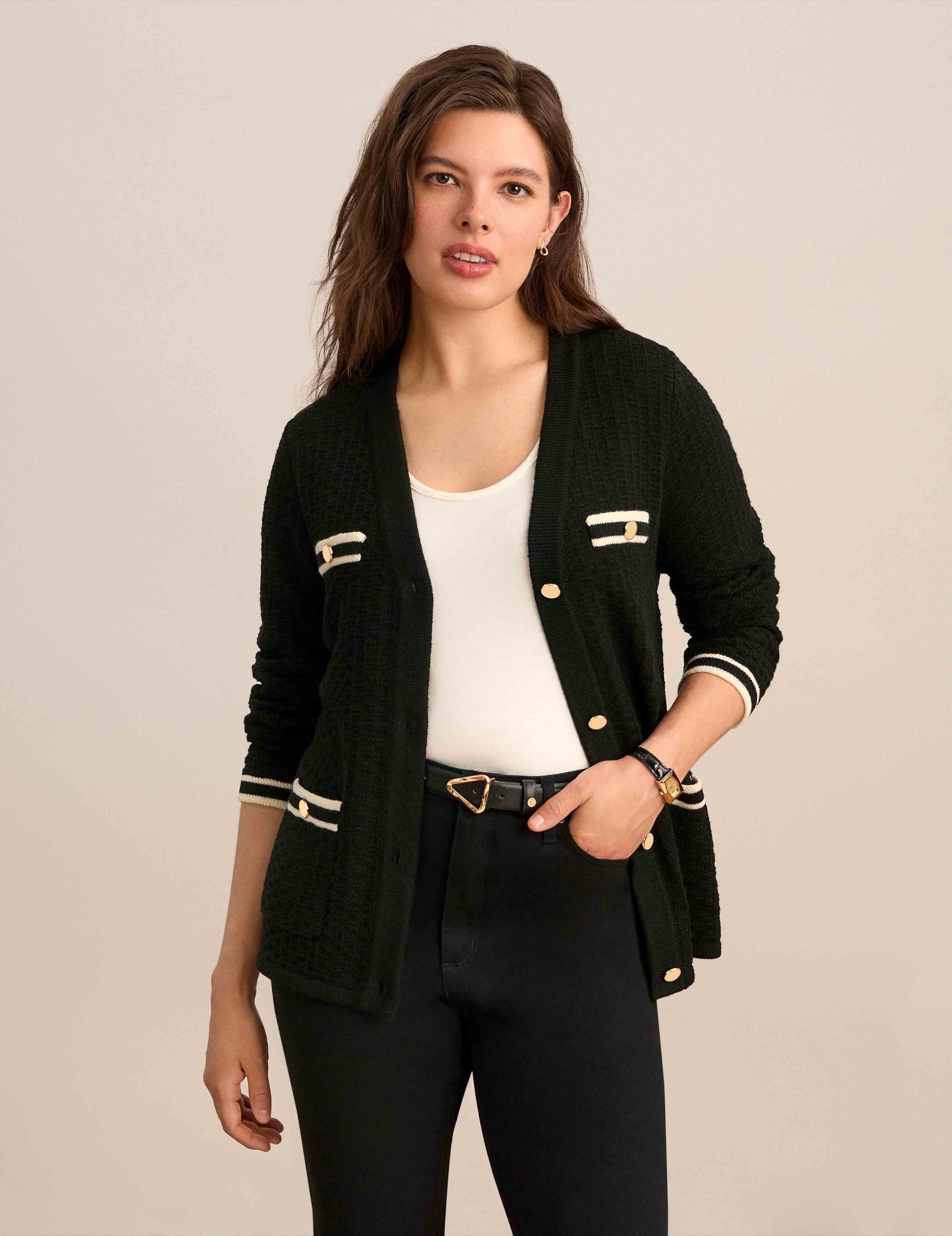 Anne klein black cardigan store