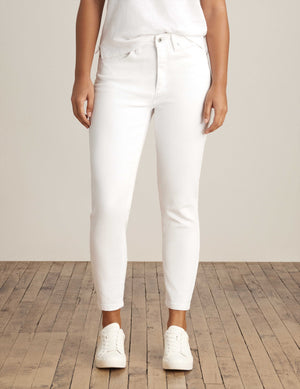 Anne Klein Soft White High Rise Fly Front 5-Pocket Skinny Ankle - Sale