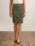Anne Klein Leafy Green Multi Pull On Pencil Skirt
