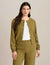 Anne Klein Bay Leaf Collarless Bomber Jacket