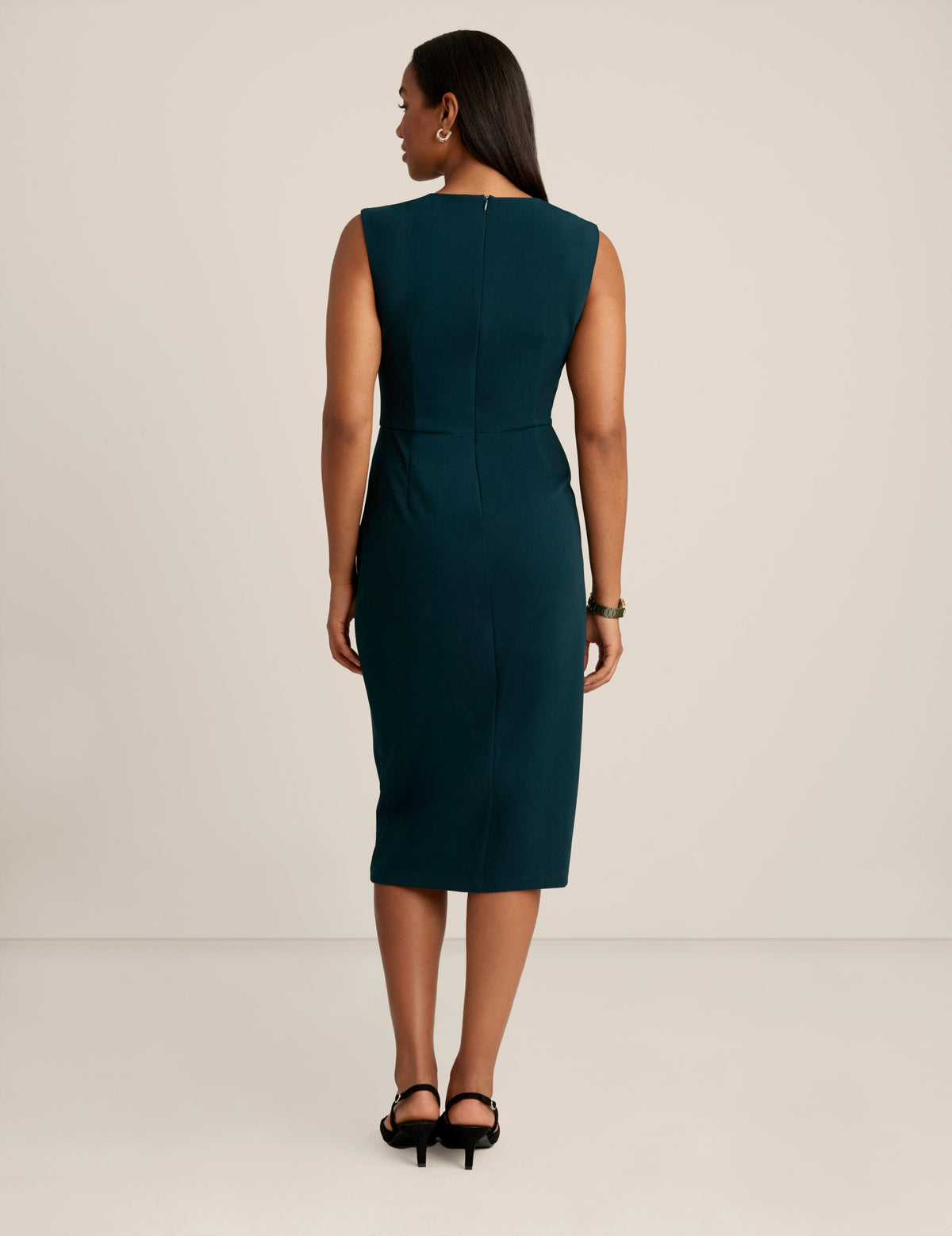 Anne Klein Square Neck Faux Wrap Dress - Sale