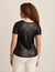 Anne Klein  Sequin Mesh Short Sleeve Tee