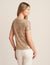 Anne Klein  Sequin Mesh Short Sleeve Tee