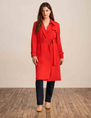 Anne Klein  Collection Compression Long Trench Jacket