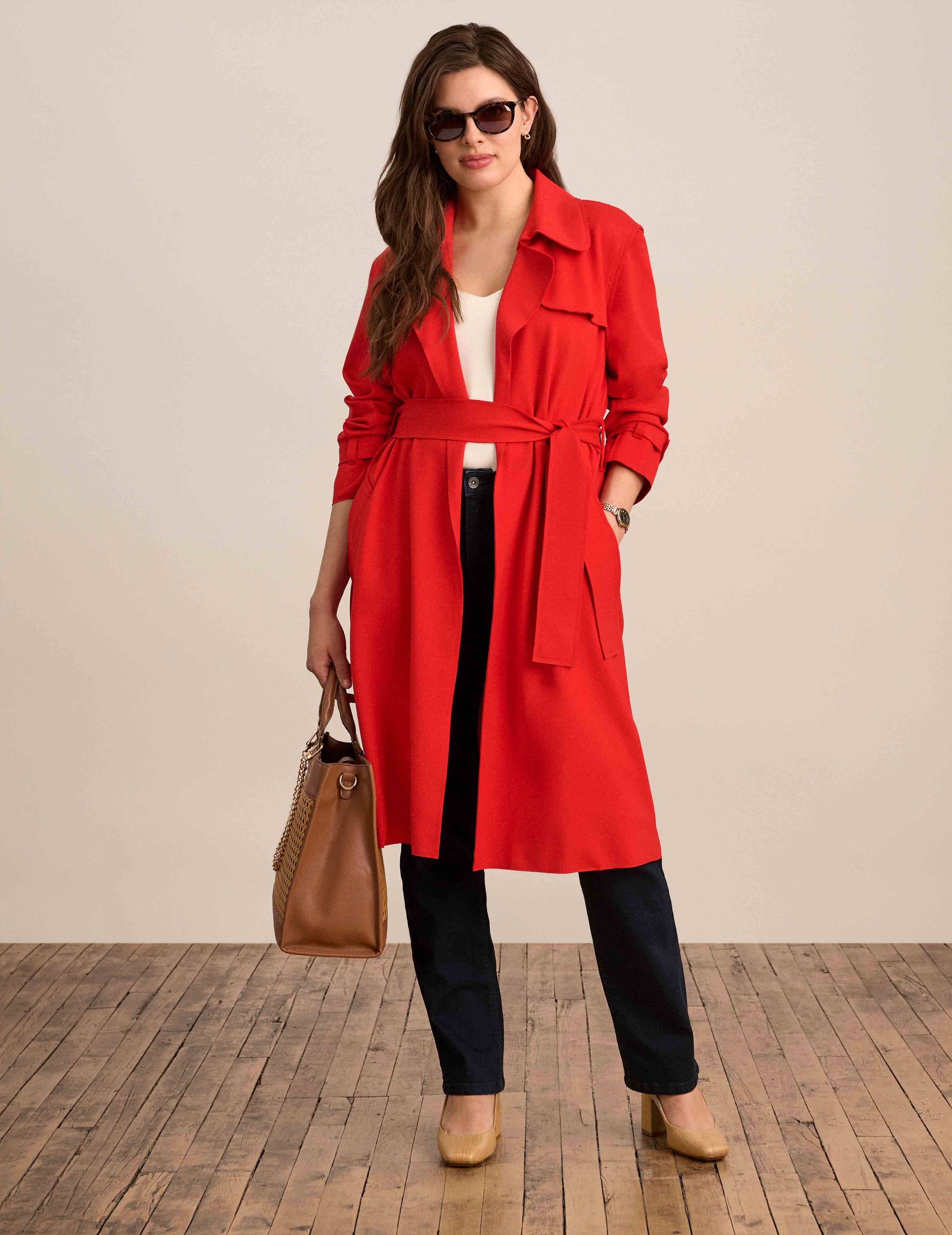 Anne klein long coat best sale