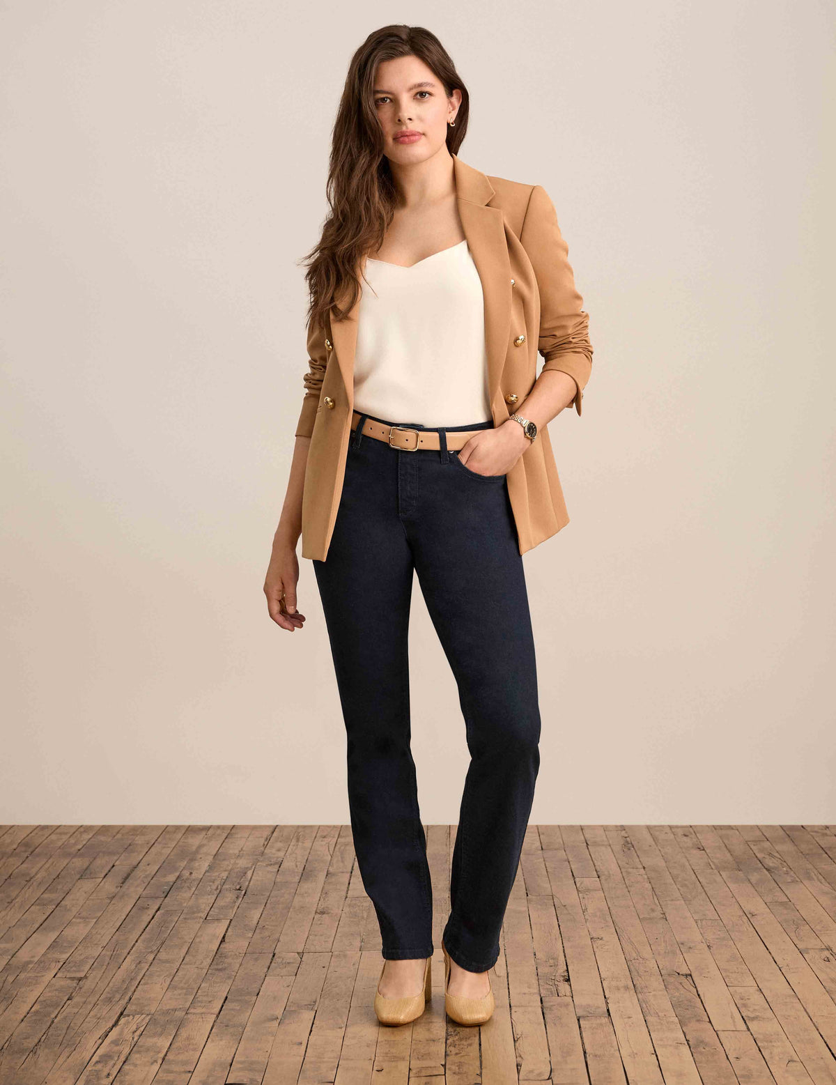 Anne Klein  Anne Stretch Faux Double Breasted Jacket