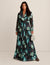 Anne Klein Anne Black Multi Plus Size  Twist Front Maxi Dress